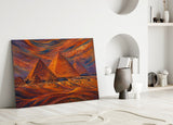 Pyramids of Giza Munch Style Glass Wall Art