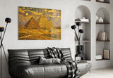 Pyramids of Giza Klimt Style Glass Wall Art