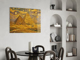 Pyramids of Giza Klimt Style Glass Wall Art