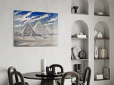 Pyramids of Giza Hokusai Style Glass Wall Art