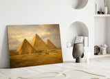 Pyramids of Giza Da Vinci Style Glass Wall Art