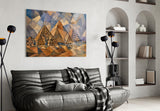 Pyramids of Giza Cubist Style Glass Wall Art
