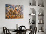 Pyramids of Giza Cubist Style Glass Wall Art