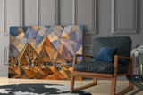 Pyramids of Giza Cubist Style Glass Wall Art