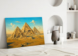 Pyramids of Giza Surrealist Style Glass Wall Art