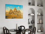 Pyramids of Giza Surrealist Style Glass Wall Art
