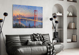 Istanbul Bosphorus Bridge Monet Style Glass Wall Art