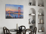 Istanbul Bosphorus Bridge Monet Style Glass Wall Art