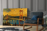 Istanbul Bosphorus Bridge Klimt Style Glass Wall Art
