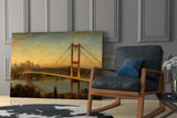 Istanbul Bosphorus Bridge Da Vinci Style Glass Wall Art