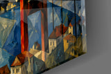 Istanbul Bosphorus Bridge Cubist Style Glass Wall Art