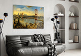 Istanbul Bosphorus Bridge Surrealist Style Glass Wall Art
