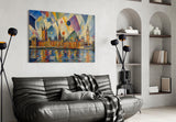 Big Ben Westminster Kandinsky Style Glass Wall Art