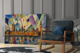 Big Ben Westminster Kandinsky Style Glass Wall Art