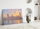 Big Ben Westminster Monet Style Glass Wall Art