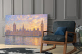 Big Ben Westminster Monet Style Glass Wall Art
