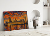 Big Ben Westminster Munch Style Glass Wall Art