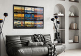 Istanbul Bosphorus Bridge Nine Painting Styles Collage Glass Wall Art
