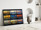Istanbul Bosphorus Bridge Nine Painting Styles Collage Glass Wall Art