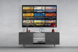 Istanbul Bosphorus Bridge Nine Painting Styles Collage Glass Wall Art