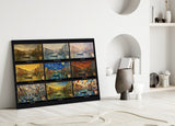 Venice Grand Canal Nine Painting Styles Collage Glass Wall Art
