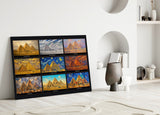 Pyramids of Giza Nine Painting Styles Collage Glass Wall Art