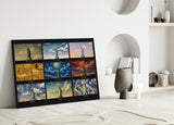 Statue of Liberty Nine Painting Styles Collage Glass Wall Art