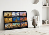 Sagrada Familia Nine Painting Styles Collage Glass Wall Art