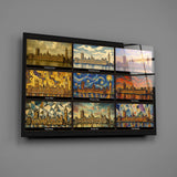 Big Ben Westminster Nine Painting Styles Collage Glass Wall Art