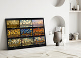Big Ben Westminster Nine Painting Styles Collage Glass Wall Art