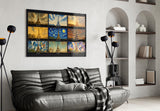 Eiffel Tower Nine Painting Styles Collage Glass Wall Art