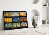 Eiffel Tower Nine Painting Styles Collage Glass Wall Art