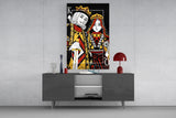 King and Queen of Spades Playing Card Glass Wall Art