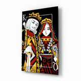 Cuadro de cristal King and Queen of Spades Playing Card - 72x46 cm