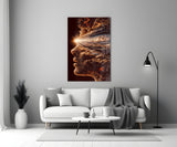 Stardust Profile Cosmic Light Burst Glass Wall Art