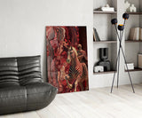 Striped Horse and Rider Dot Pattern Glass Wall Art