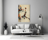 Basketball Dunk Dripping Palette Glass Wall Art