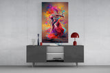 Two Dancers in Colour Storm Glass Wall Art