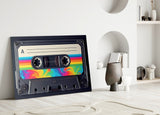 Rainbow Swirl Cassette Side A Glass Wall Art