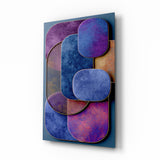 Glasbild Velvet Rounded Shapes Purple Abstract - 72x46 cm