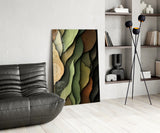 Wood Grain and Leaf Layers Organic Glass Wall Art
