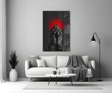 Praying Hands Red Mandala Glass Wall Art