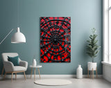 Black Spider Web on Red Gothic Glass Wall Art