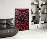 Black Spider Web on Red Gothic Glass Wall Art