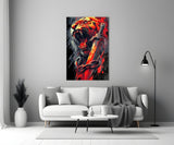 Roaring Tiger with Chained Sword Glass Wall Art