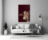 Money Energy Hand with Cash Typography Glass Wall Art