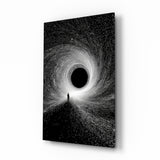 Glasbild Lone Figure Before the Black Hole - 72x46 cm