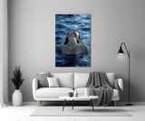 Woman Rising from the Sea Impasto Glass Wall Art