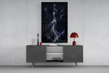 Celestial Mermaid Reaching for a Star Glass Wall Art