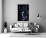 Celestial Mermaid Reaching for a Star Glass Wall Art